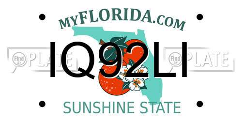 IQ92LI Florida License Plate