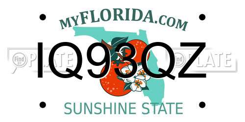 IQ93QZ Florida License Plate
