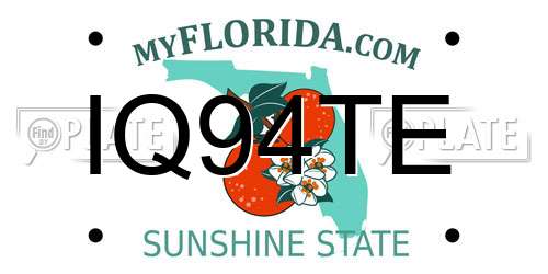 IQ94TE Florida License Plate