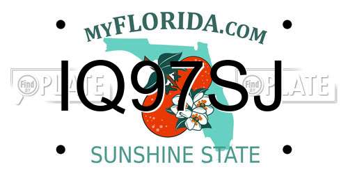 IQ97SJ Florida License Plate