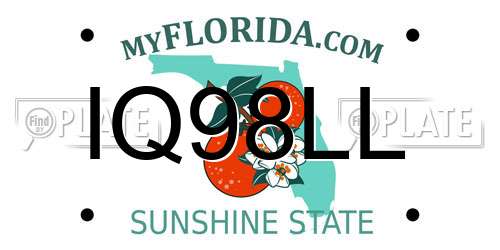 IQ98LL Florida License Plate