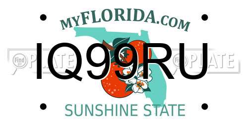 IQ99RU Florida License Plate