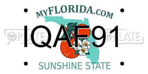 IQAF91 Florida License Plate