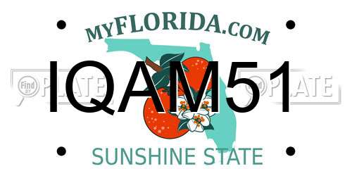 IQAM51 Florida License Plate
