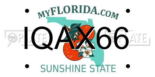 IQAX66 Florida License Plate