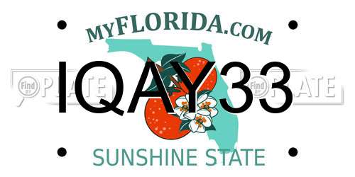 IQAY33 Florida License Plate