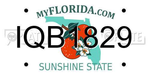 IQB1829 Florida License Plate