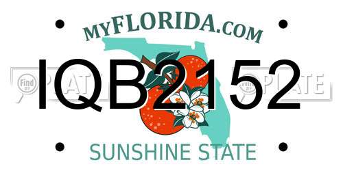 IQB2152 Florida License Plate