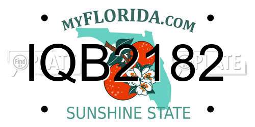 IQB2182 Florida License Plate