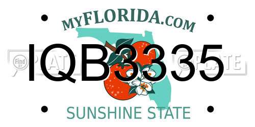 IQB3335 Florida License Plate