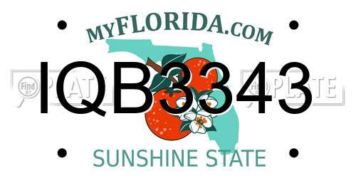 IQB3343 Florida License Plate