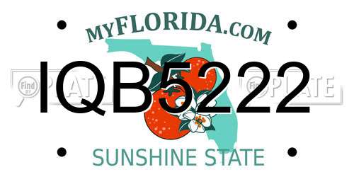 IQB5222 Florida License Plate