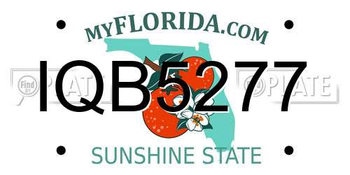 IQB5277 Florida License Plate