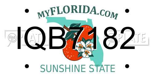 IQB7182 Florida License Plate