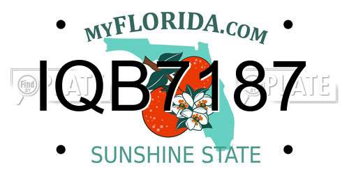 IQB7187 Florida License Plate