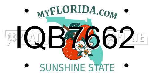 IQB7662 Florida License Plate