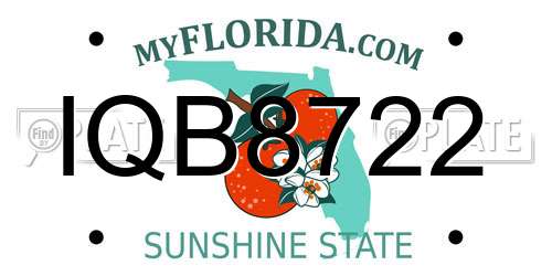 IQB8722 Florida License Plate