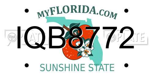 IQB8772 Florida License Plate
