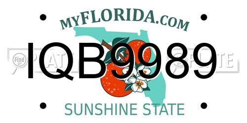 IQB9989 Florida License Plate