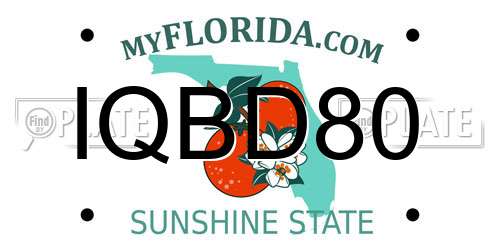 IQBD80 Florida License Plate