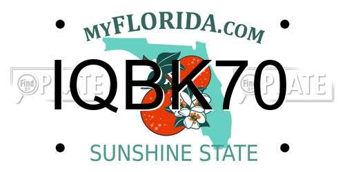 IQBK70 Florida License Plate