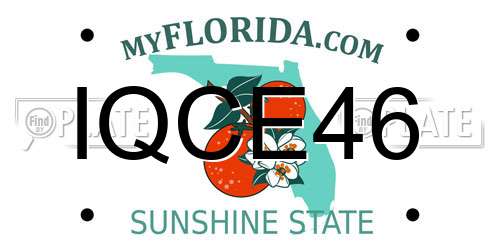 IQCE46 Florida License Plate
