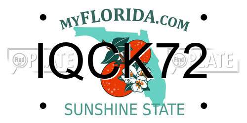 IQCK72 Florida License Plate