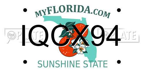 IQCX94 Florida License Plate