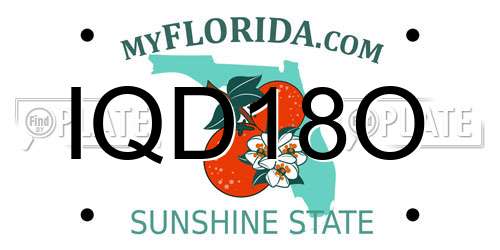 IQD18O Florida License Plate