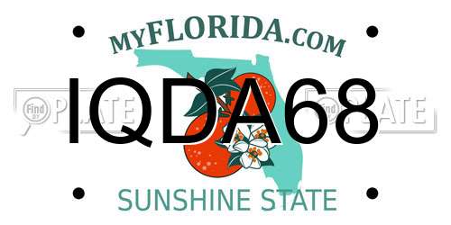 IQDA68 Florida License Plate