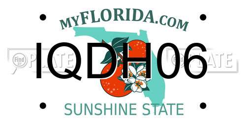 IQDH06 Florida License Plate