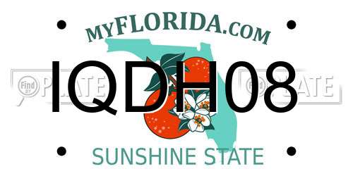 IQDH08 Florida License Plate