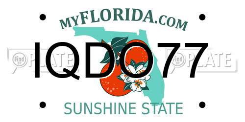 IQDO77 Florida License Plate