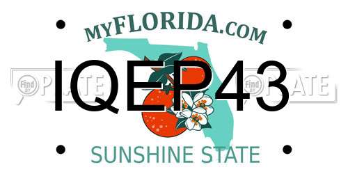 IQEP43 Florida License Plate