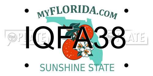 IQFA38 Florida License Plate