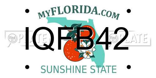 IQFB42 Florida License Plate