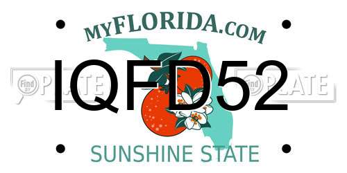 IQFD52 Florida License Plate