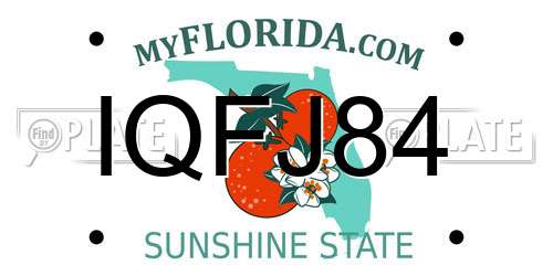 IQFJ84 Florida License Plate