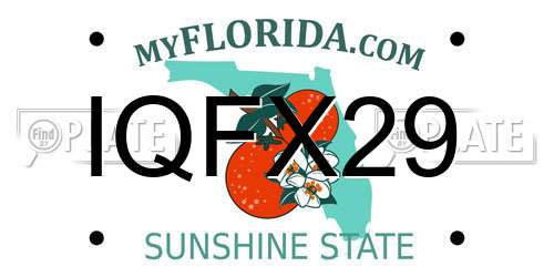 IQFX29 Florida License Plate