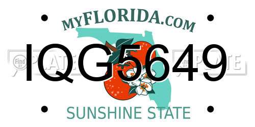 IQG5649 Florida License Plate