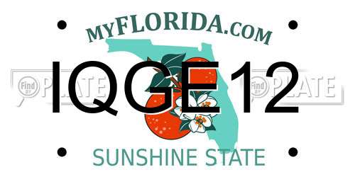 IQGE12 Florida License Plate