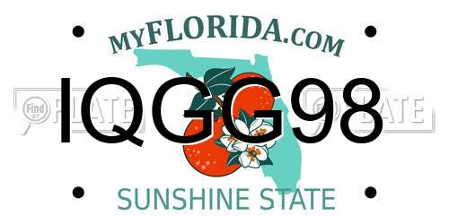 IQGG98 Florida License Plate