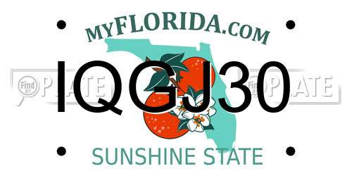 IQGJ30 Florida License Plate