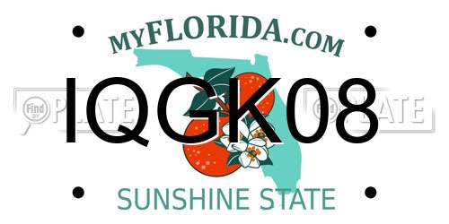 IQGK08 Florida License Plate
