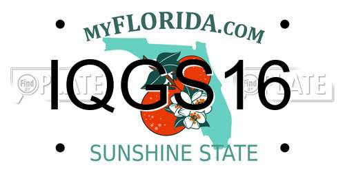 IQGS16 Florida License Plate