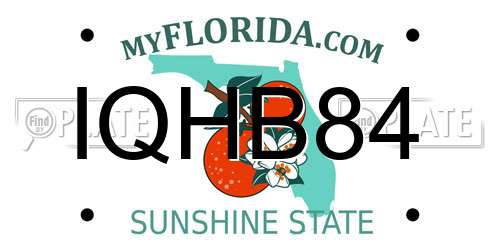 IQHB84 Florida License Plate