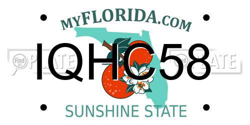 IQHC58 Florida License Plate