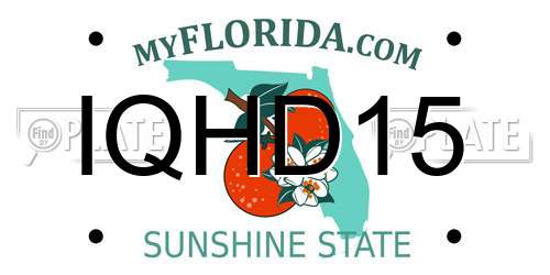 IQHD15 Florida License Plate