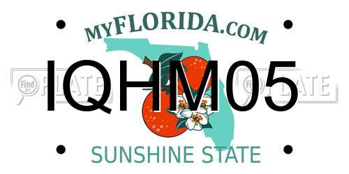 IQHM05 Florida License Plate