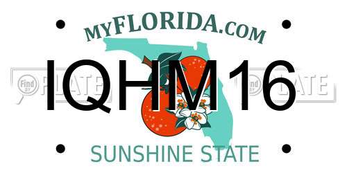 IQHM16 Florida License Plate